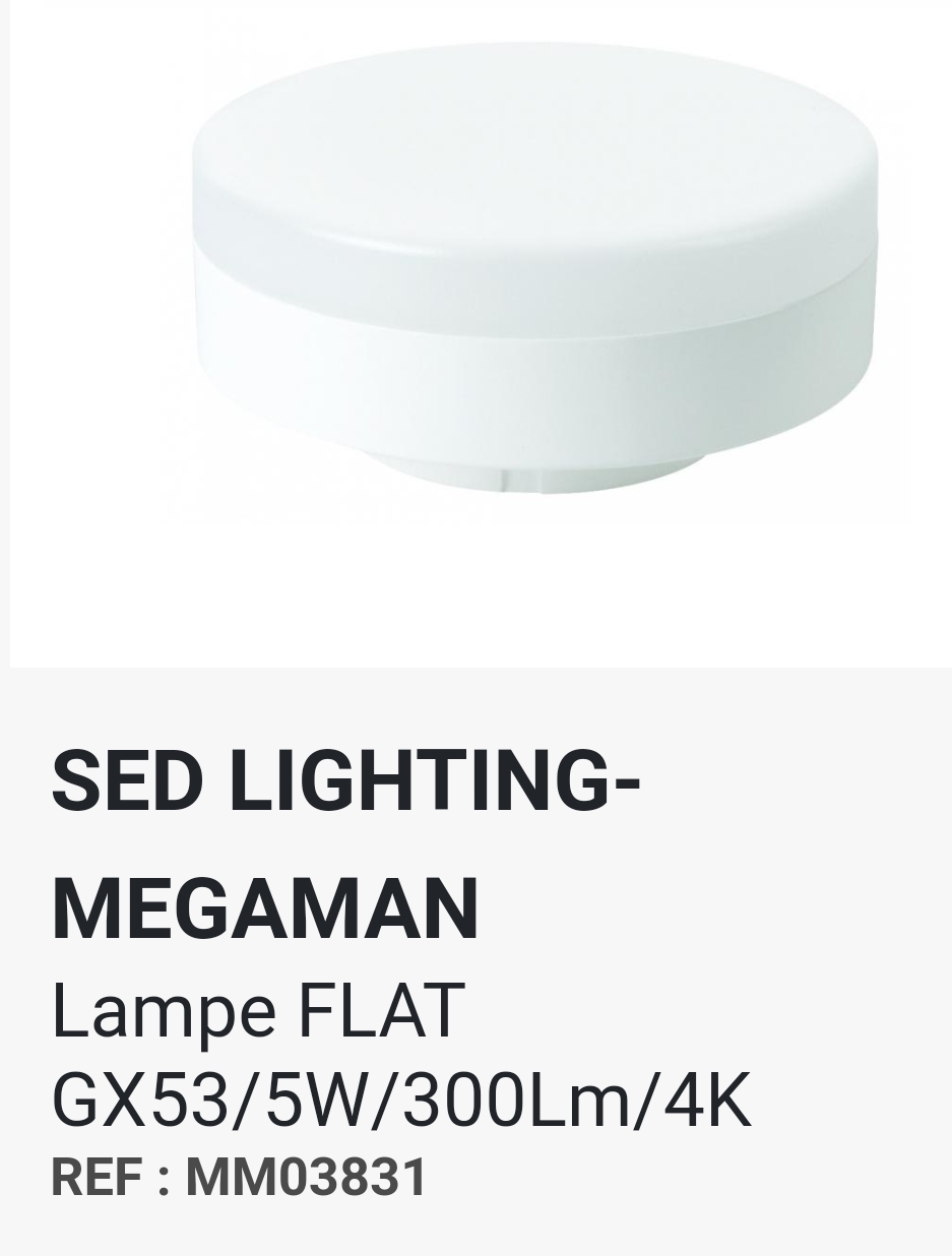 Reflecteur led 5w gx53 4000k 15000h - mm 03831mm03831