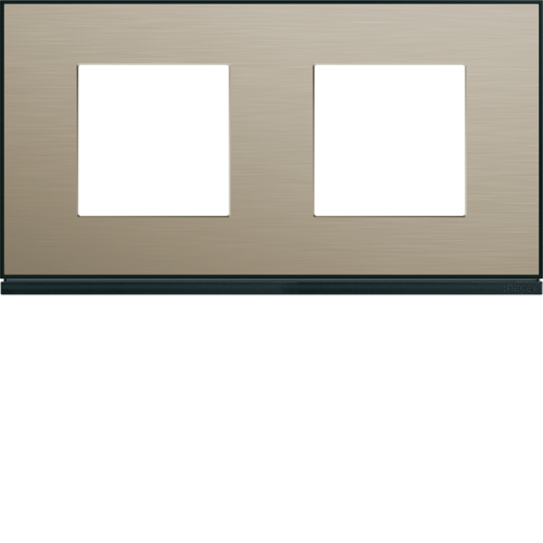 Plaque gallery 2 postes horizontale 71mm placage bronze