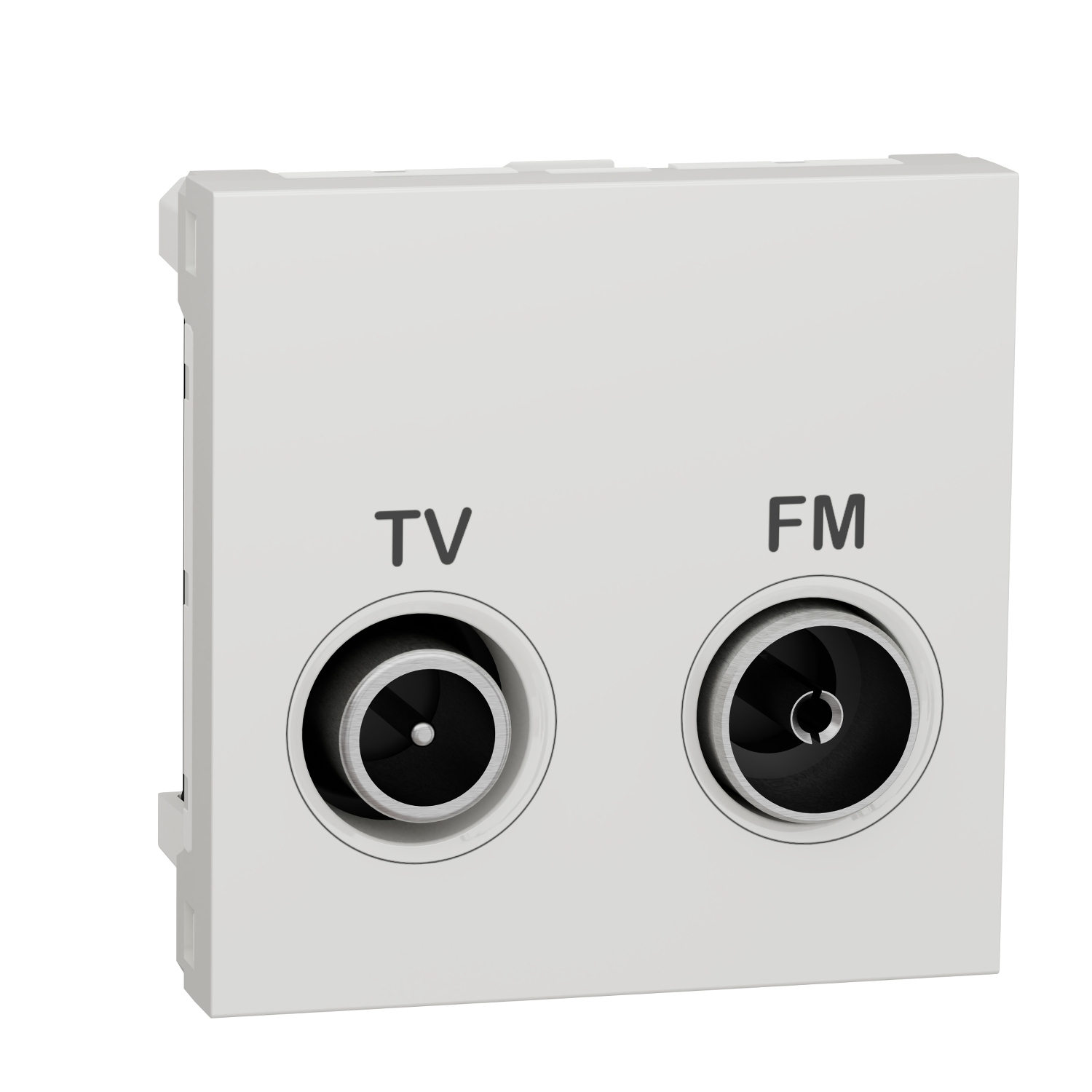 Unica - prise télévision et radio - tv + fm - individuel - 2 modules - blanc - mécanisme seul