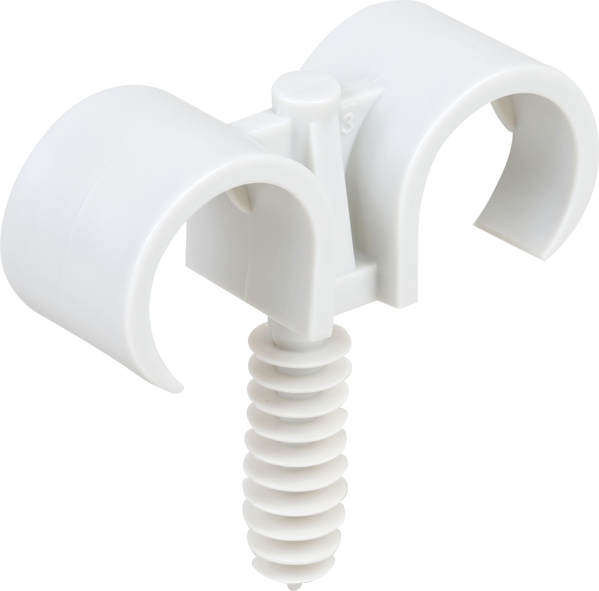 Double clips de tube avec cheville diamètre 16mm 43435