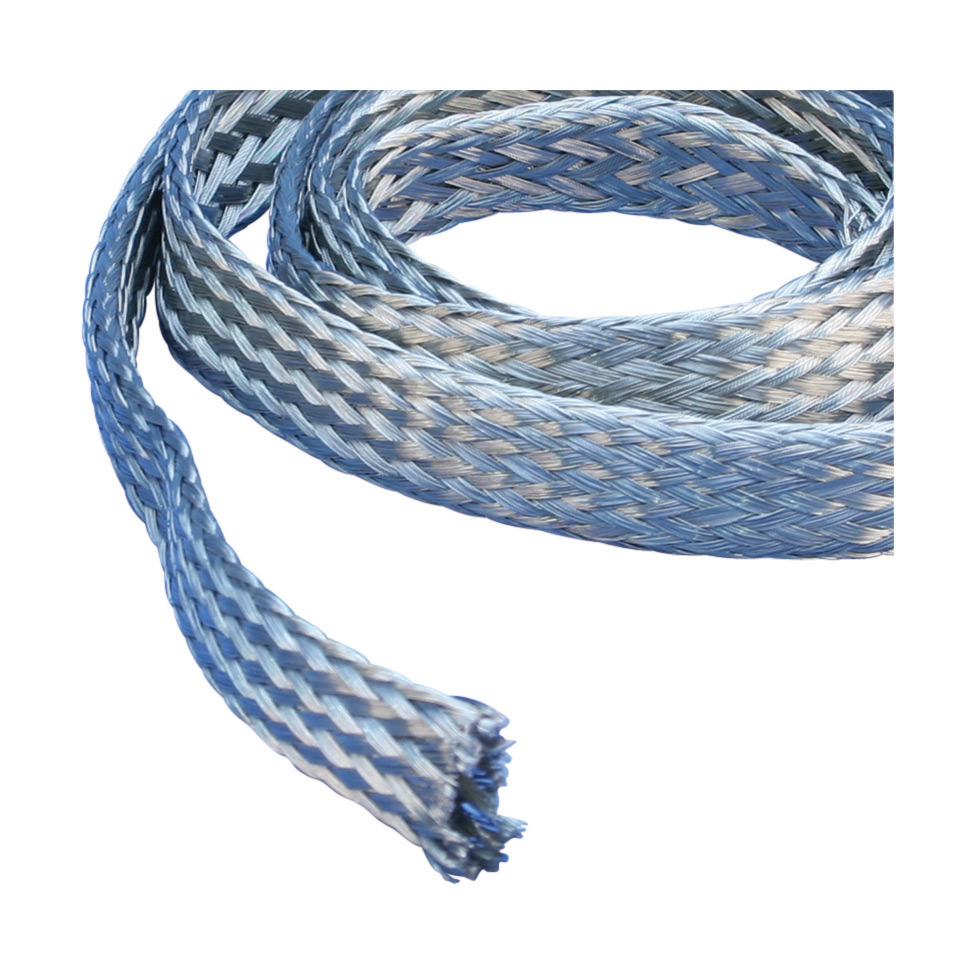 Tresse tubulaire ttce en bobine, cuivre étamé, 19 a courant nominal, 2,5 mm², 50 m