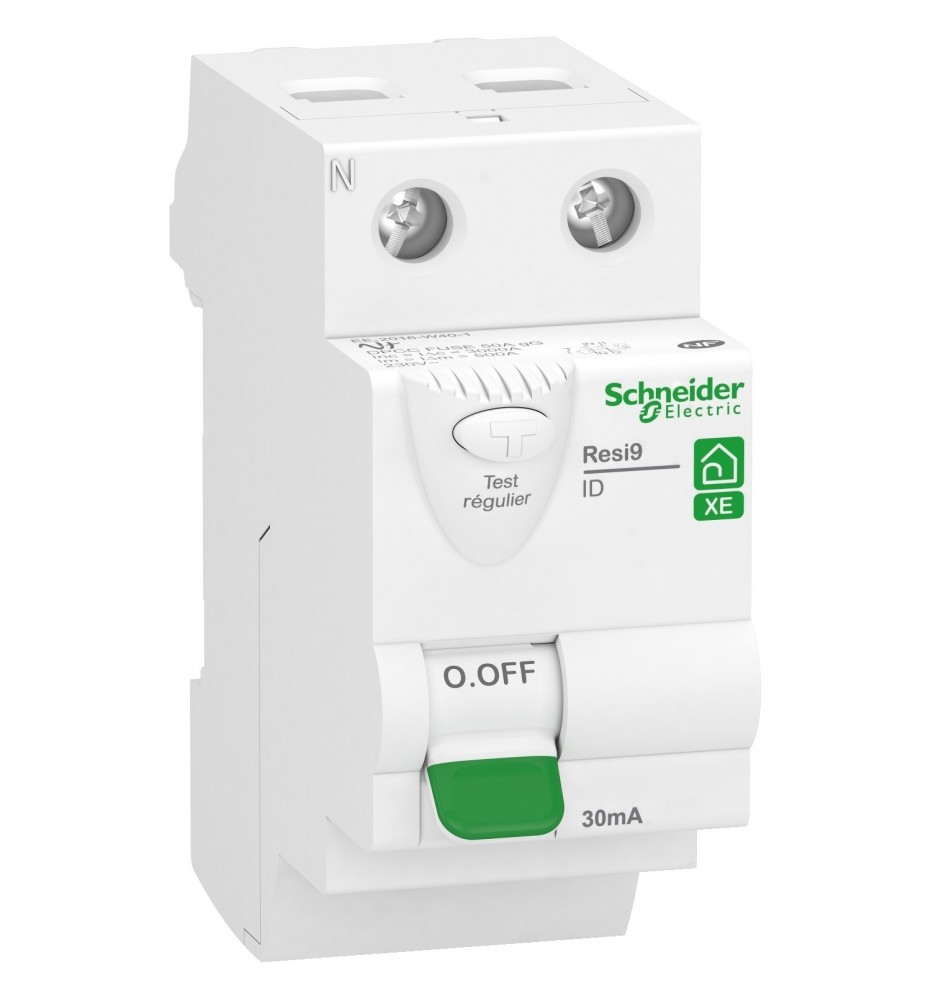 Resi9 xe - interrupteur différentiel - 2p - 63a - 30ma - type fsi - 2 modules de 18 mm - embrochable