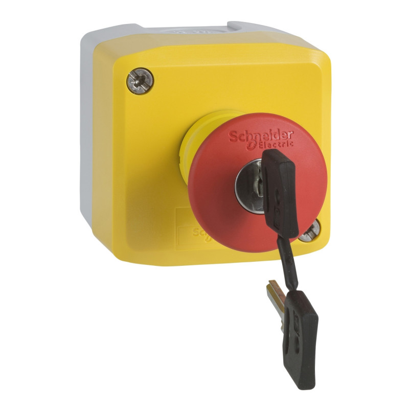 Harmony - boite jaune 1 bouton arr urgence marq noedstop et logo iso13850