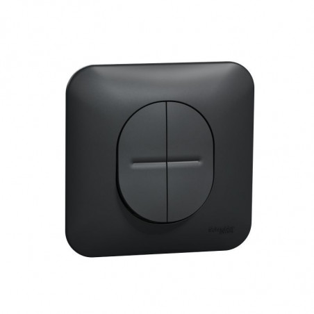 Ovalis - va-et-vient + poussoir - connexion rapide - poussoir no/nf - ral9003 - anthracite-mécanisme