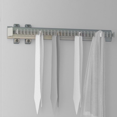 Porte-cravates latéral extractible - 447 mm - alu et plastique - anodisé mat