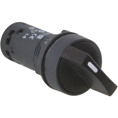 Sélecteur monolithique, harmony xb7, plastique, noir, 22mm, fixe, 3 positions, fixe, 2no