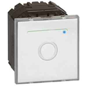 Interrupteur avec neutre à commande tactile mosaic 2 modules blanc antimicrobien