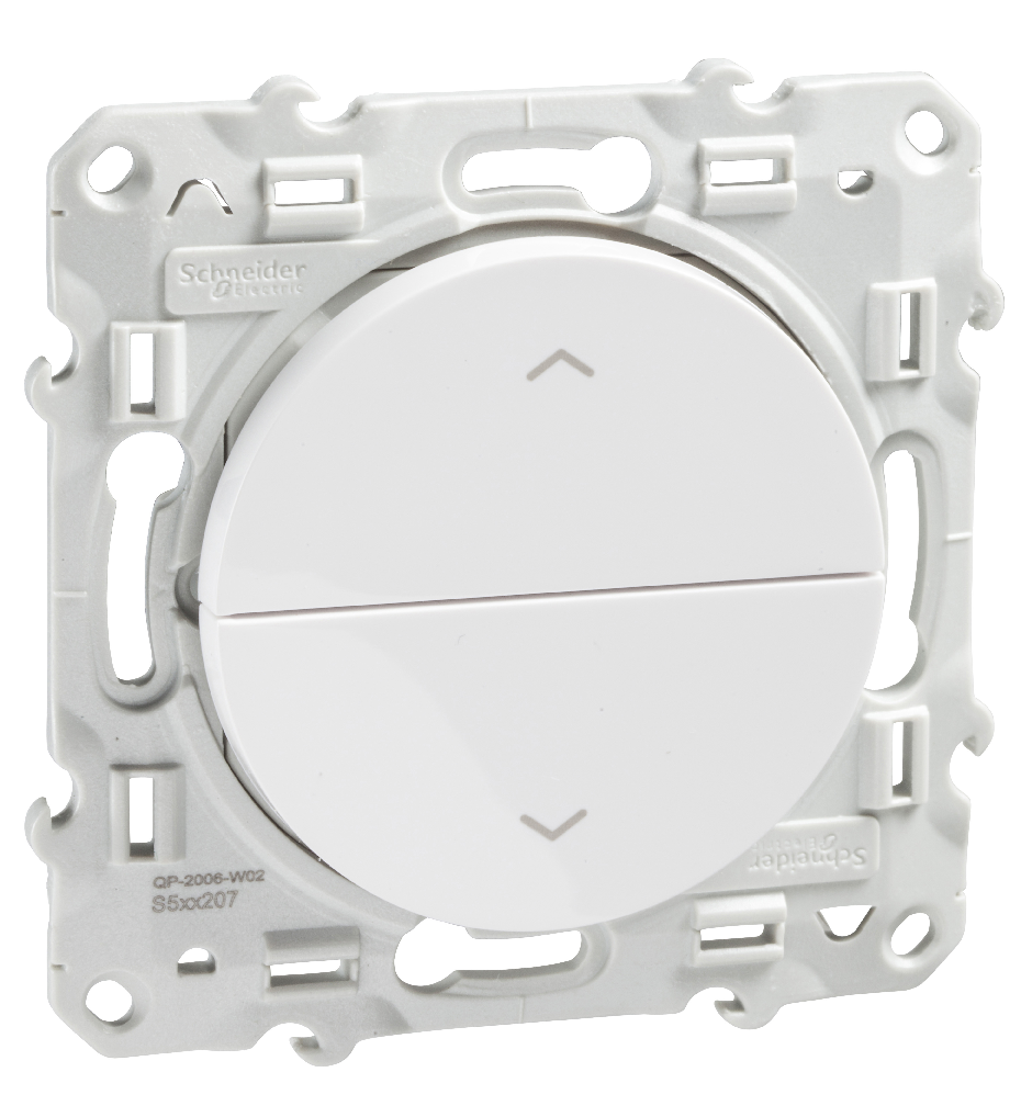 Odace - double poussoir pour volets-roulants - blanc - 6 a - 250 vca - 3 bornes sans vis - ik04 ip21