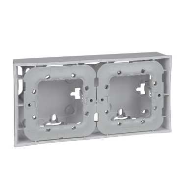 Unica - boîte pour montage en saillie - 2 postes 2x2 modules - blanc