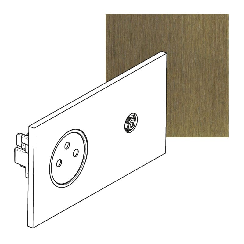 Art d'arnould univers epure bronze, une prise de courant et télévision qui s’adapte parfaitement à l