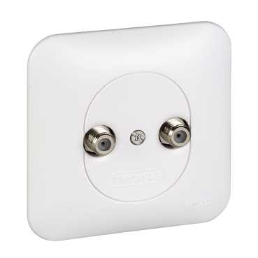 Ovalis - prise tv multiservices-mécanisme avec une plaque de fixation comprise.référence s260701 1 p