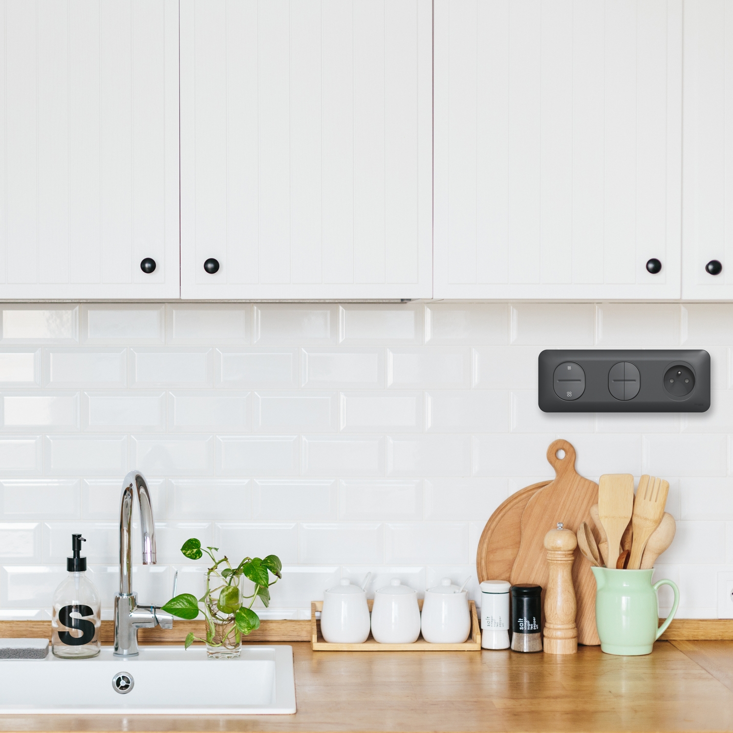 Ovalis - poussoir vmc - sans arrêt - sans plaque de finition - anthracite-mécanisme seul, soit suppo