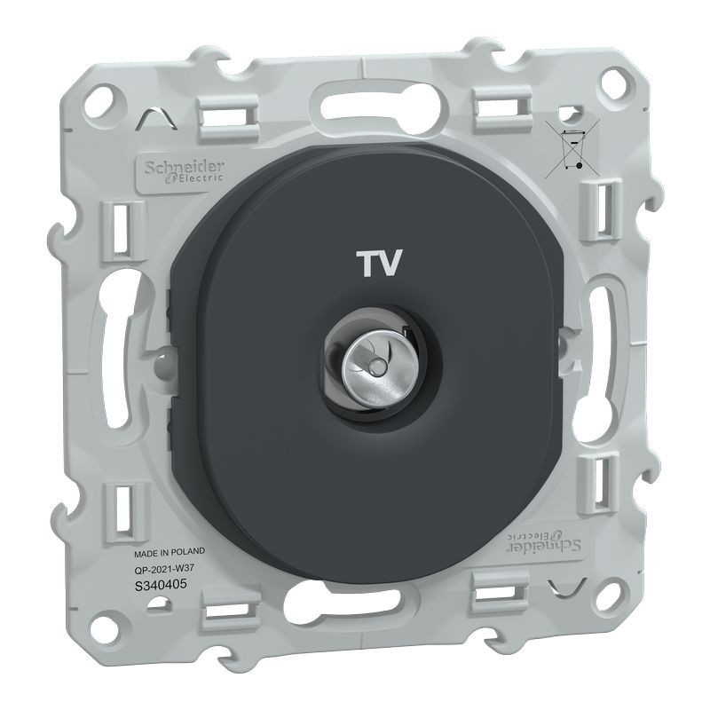 Ovalis - prise tv simple - anthracite