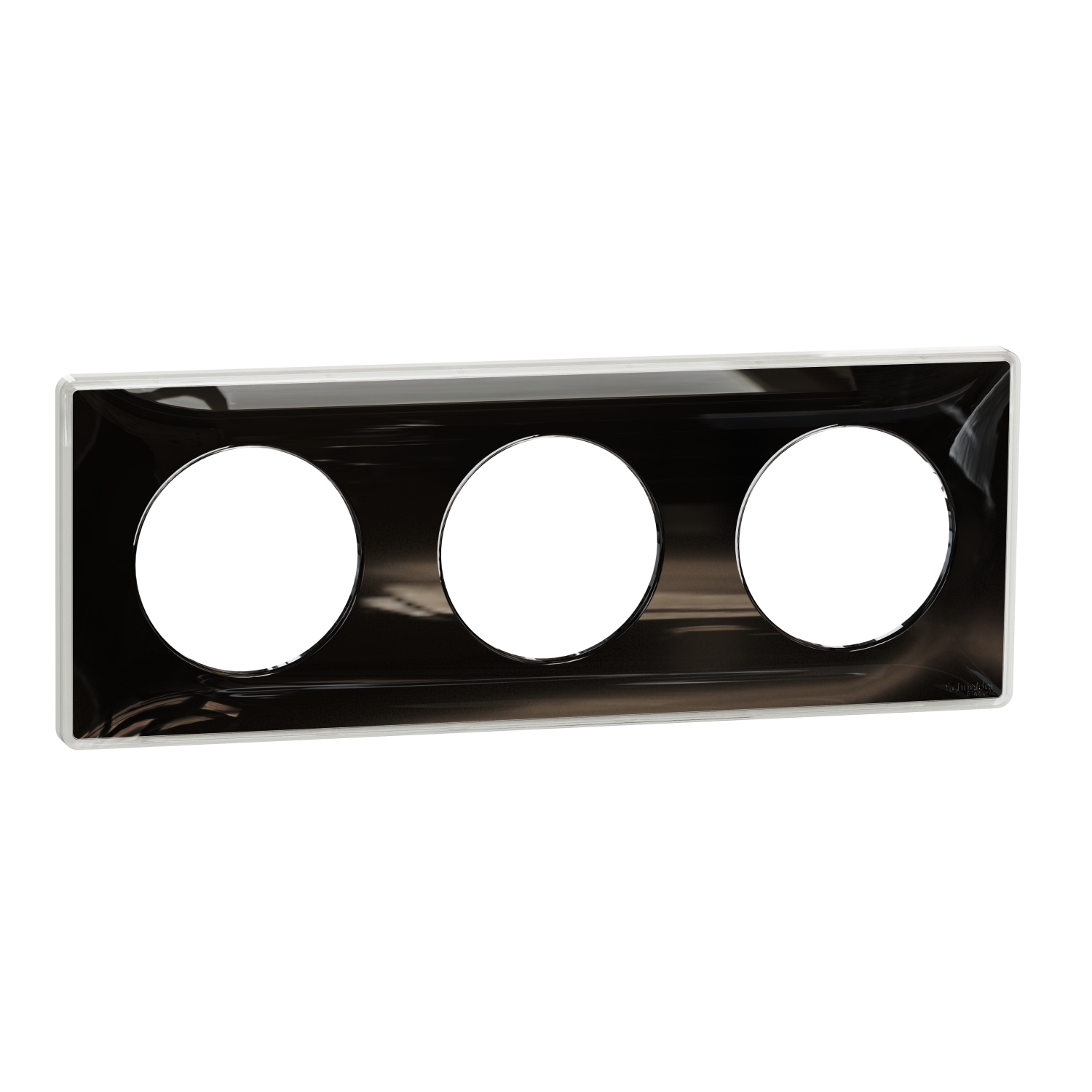 Odace - you solid - plaque - noir - liseré blanc - 3 postes horizontal 71mm | 3 postes vertical 71mm