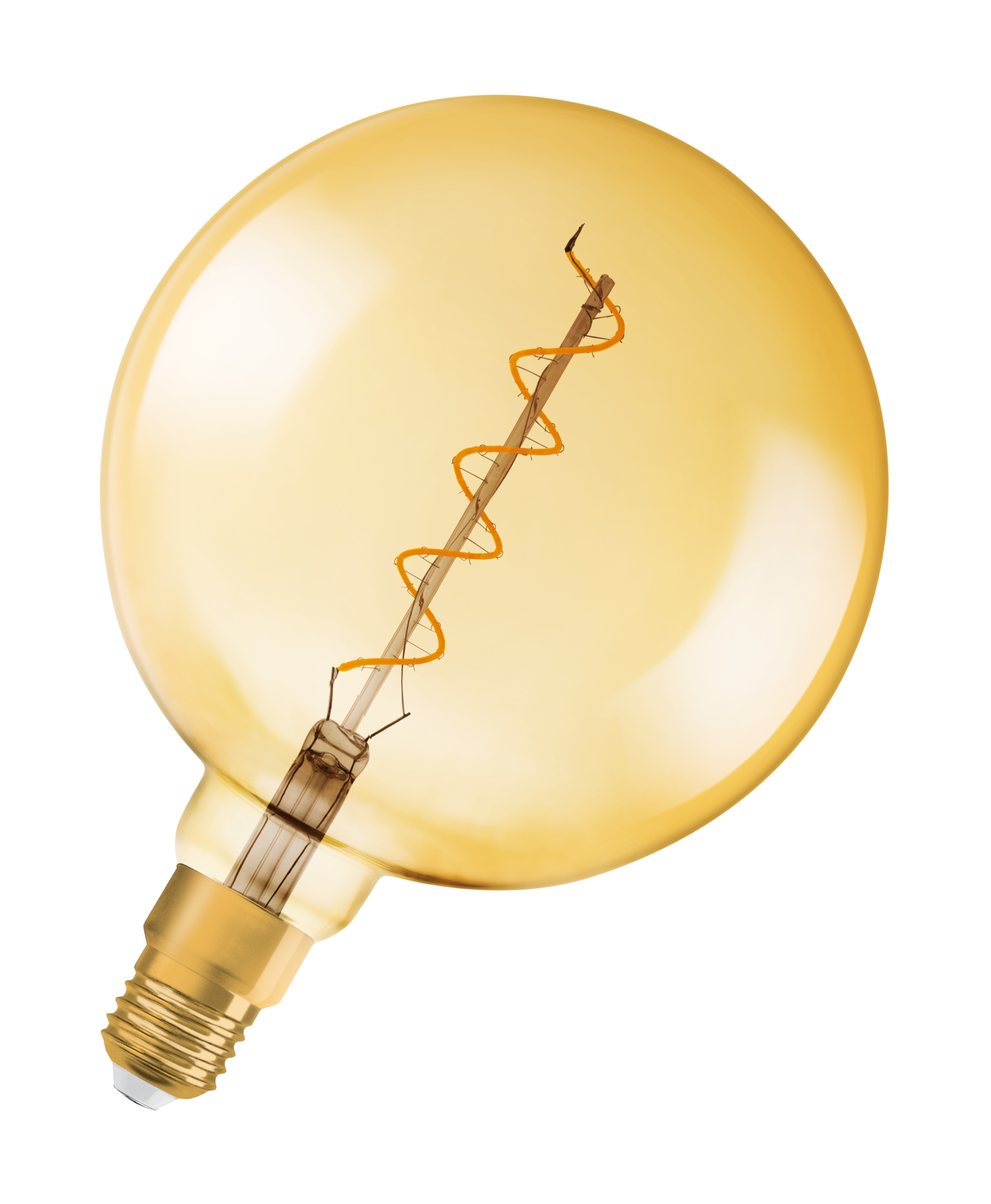 Led filament spiral verre osram - vintage 1906 - gold - globe 28 - e27 - 300° - 5w equivalence 28w -