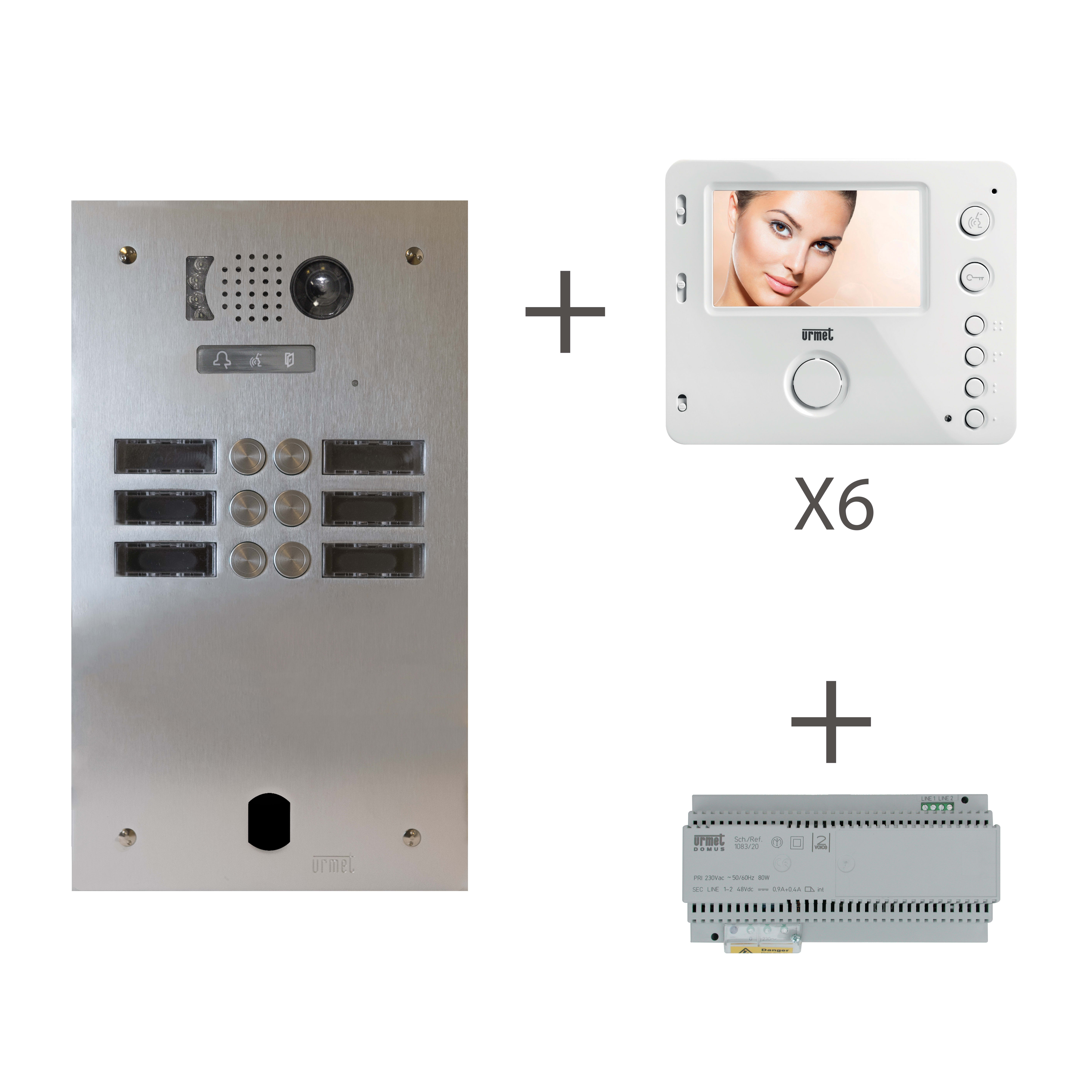 Kit video alu 2r 6 bp 2 voice programme