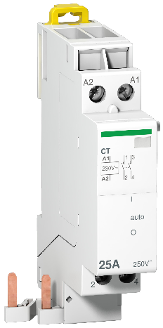 Contacteur à raccordement rapide 25a 2p, contact 2f, u commande 230v, prodis