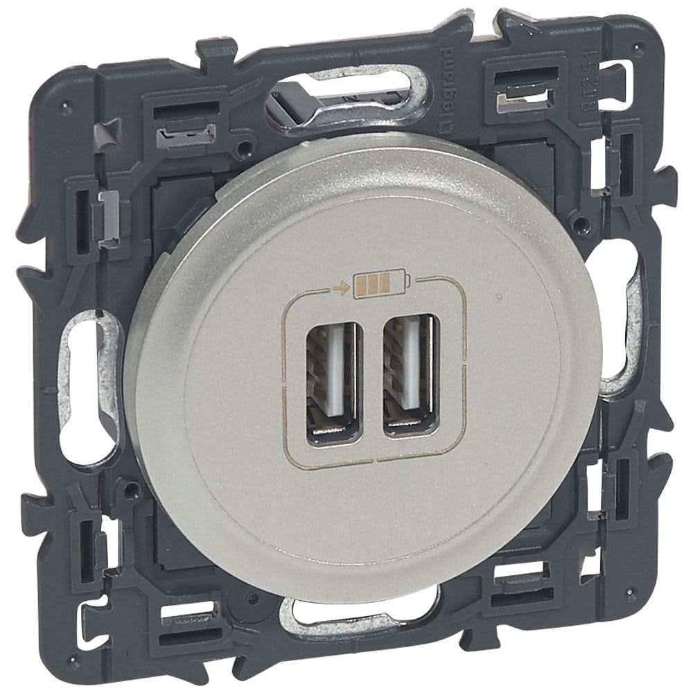 Céliane, un chargeur usb prêt à installer, à combiner avec des plaques pour jouer sur les couleurs e