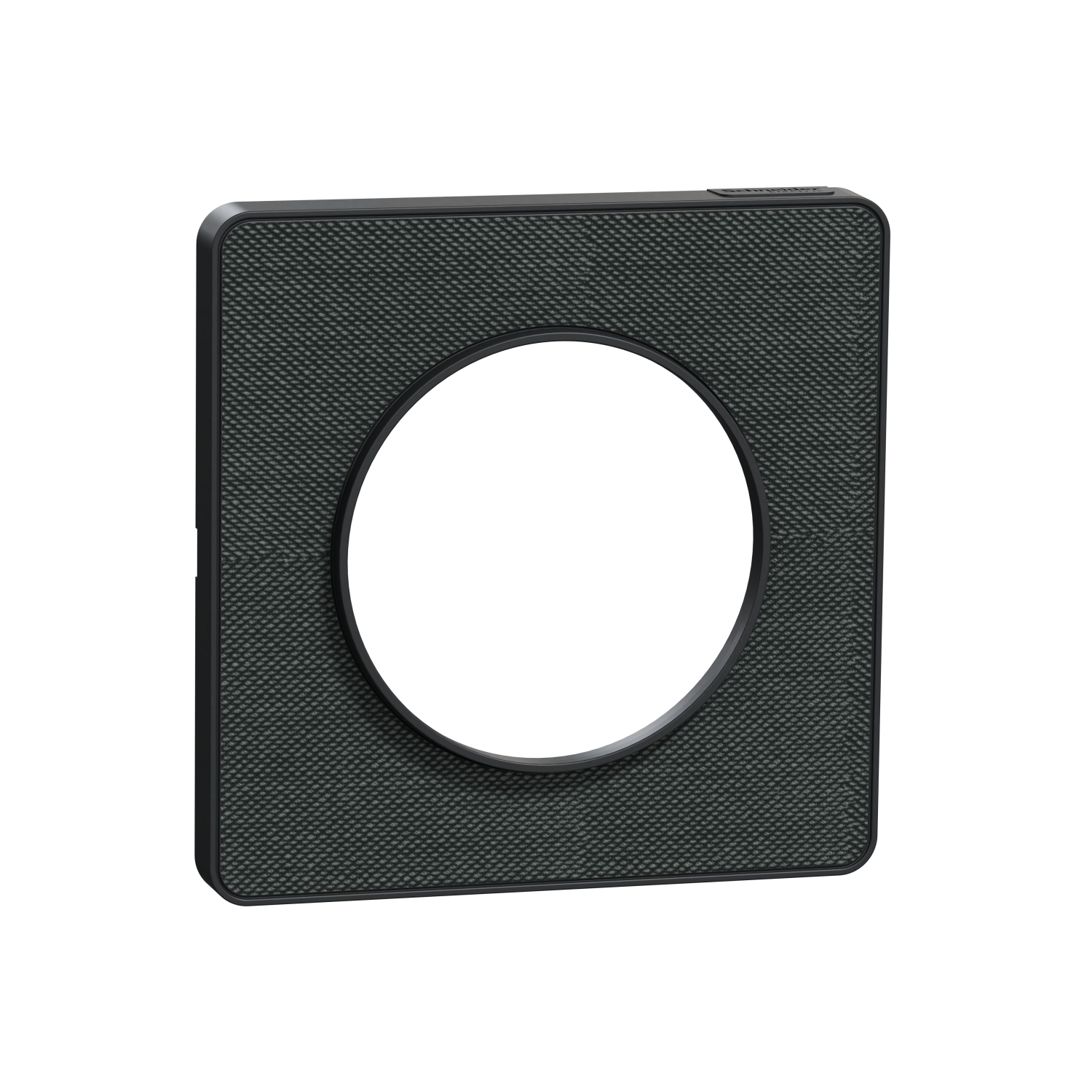Odace touch - plaque de finition kvadrat 1 poste -en tissus ombre et liseré anthracite