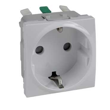 Unica blanc prise de courant 2p+t standard allemand 10/16 a connexion rapide 2m