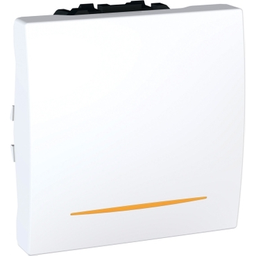 Unica blanc interrupteur bipolaire lumineux (témoin) 16 a bornes à vis 2 mod