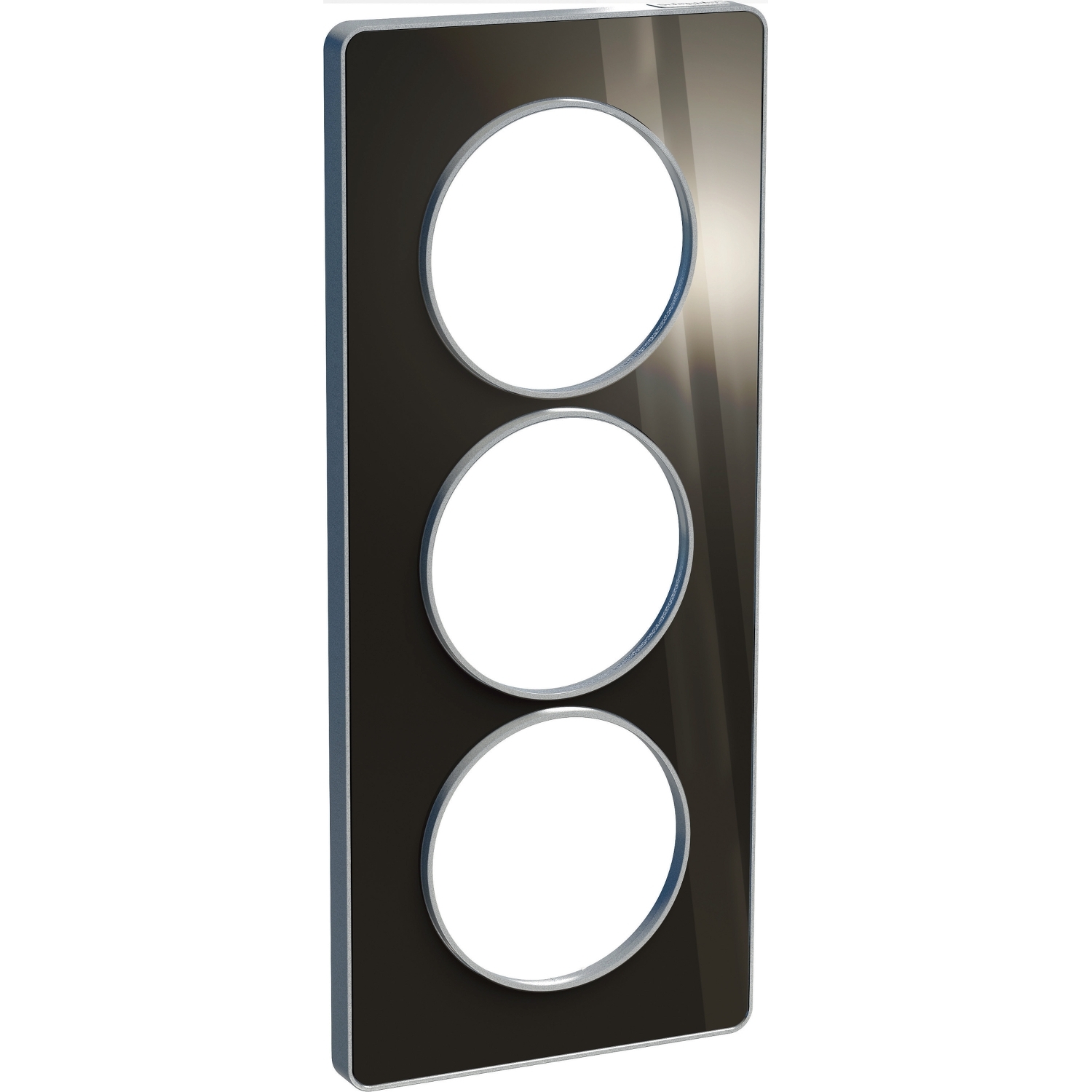 Odace - touch - plaque - aluminium fumé - 3 postes vertical 57mm - h 199mm - l 85mm - p 10mm - ik04 