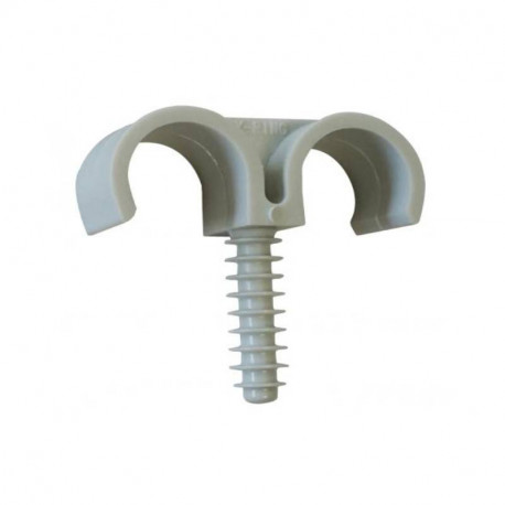 Sachet de 25 fixations fix-ring ing fixations - double - pour gaines et tubes - ø20mm - gris
