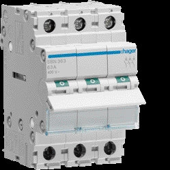 Interrupteur modulaire 3 pôles 63a - hager - sbn363