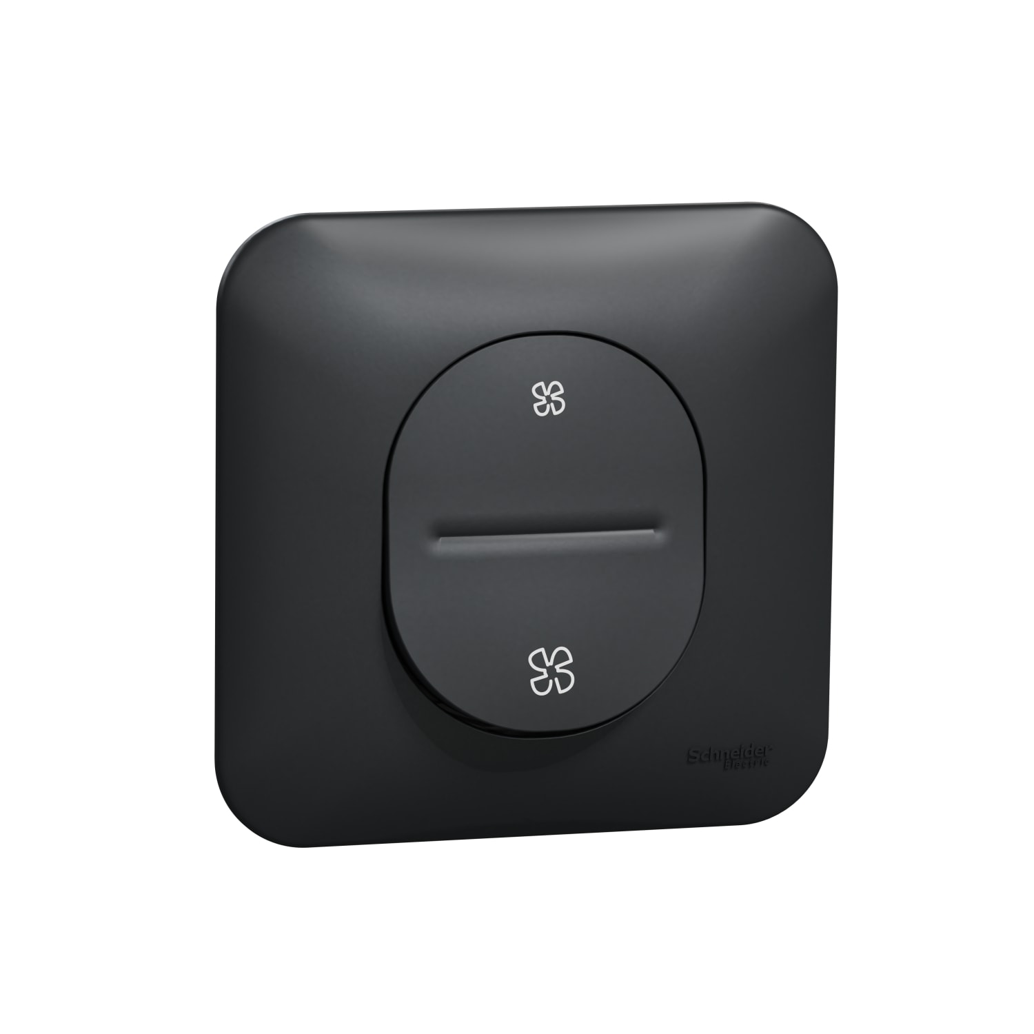 Ovalis - bouton poussoir vmc - 2 vitesses avec plaque de finition -anthracite