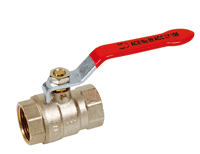 Vanne à sphère laiton - femelle/femelle - ø1”1/4 - poignée acier plate rouge