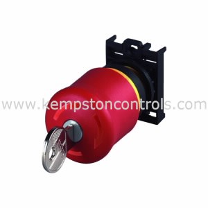 Bouton d'arrêt d'urgence à clé, 1 o, fixation par l'avant