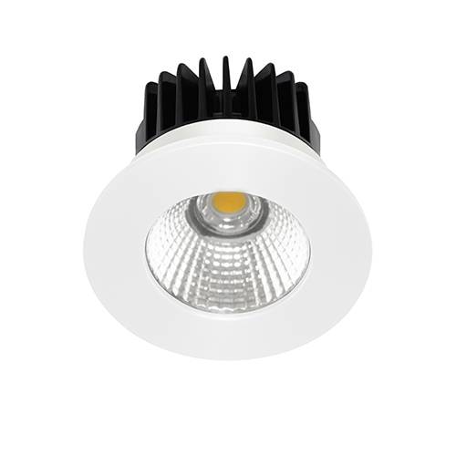 Downlight encastré rond fixe.fixation par ressorts.peut être recouvert par un isolant déroulé.double