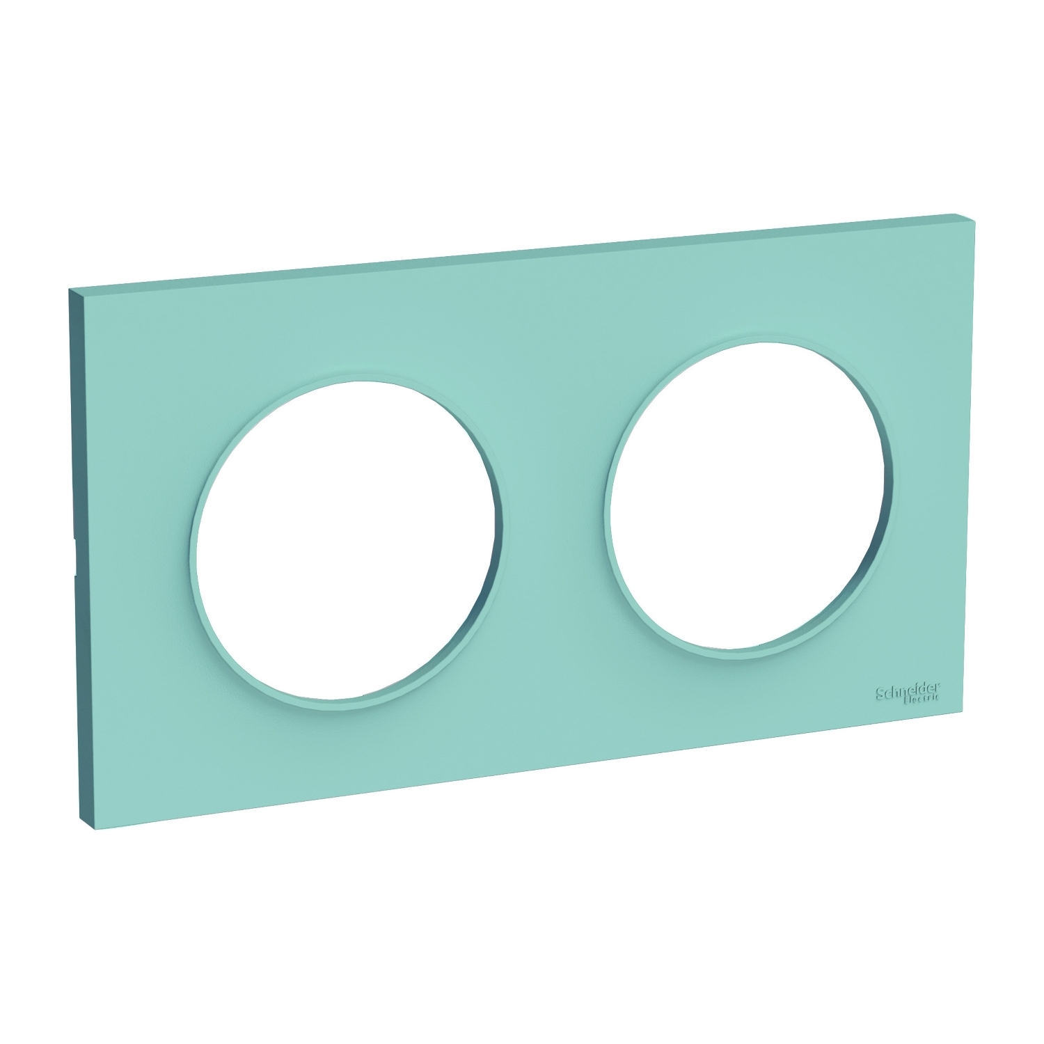 Odace - styl - plaque - cyan (pantone 332c) - 2 postes horizontal 71mm | 2 postes vertical 71mm - h 