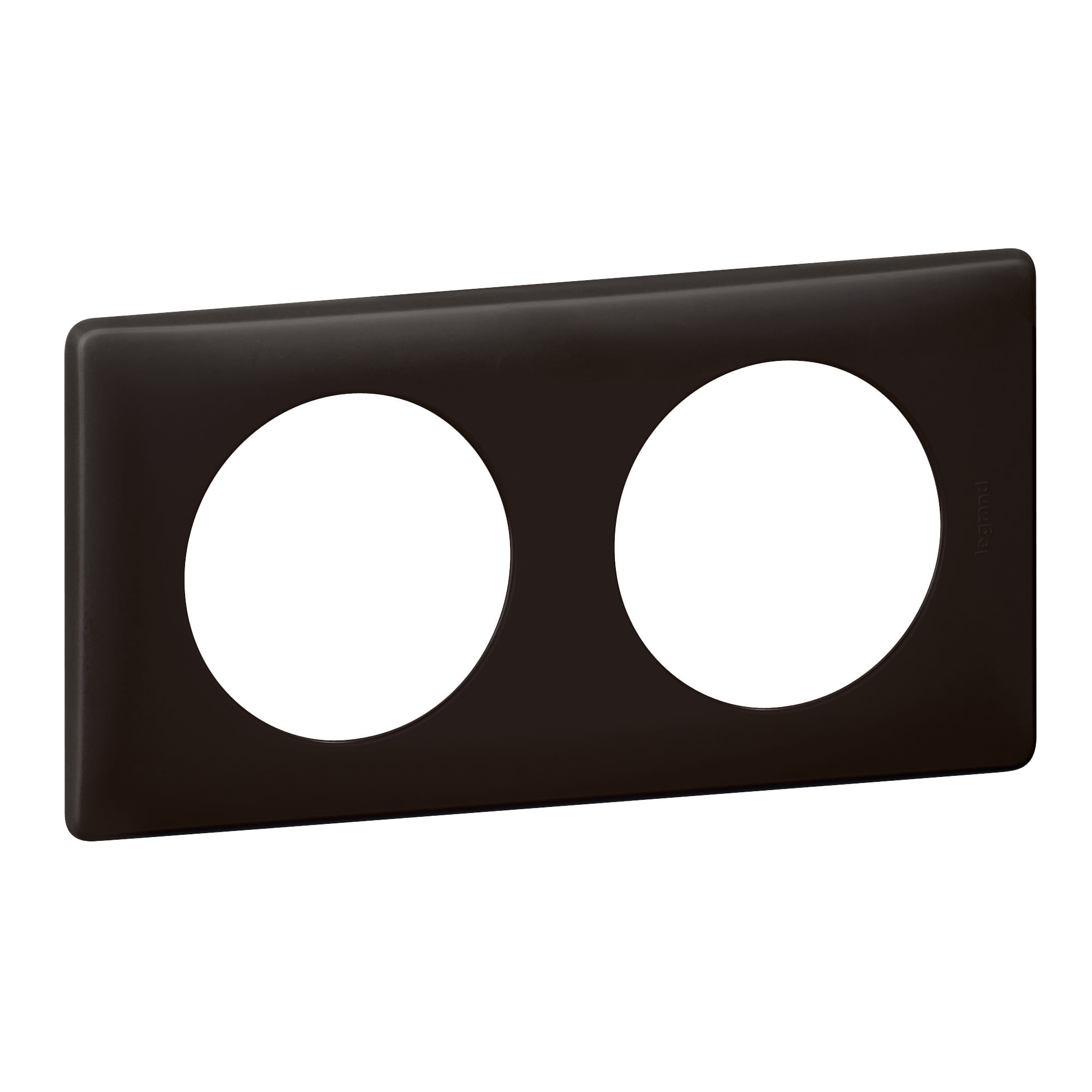 Legrand - plaque céliane poudré 2 postes - finition basalte