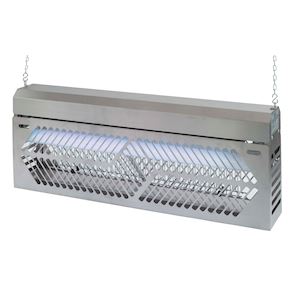 Désinsectiseur industrie pro - 40w - 220v - 2 tubes anti-éclats - inox brossé