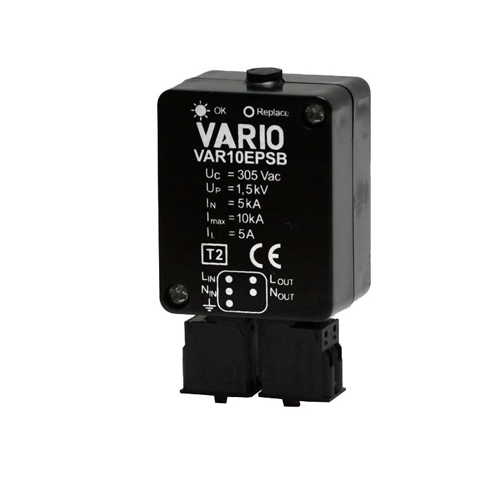 Mini parafoudre d'intégration vario pour portails, mâts d'éclairage, montage en série connexion born