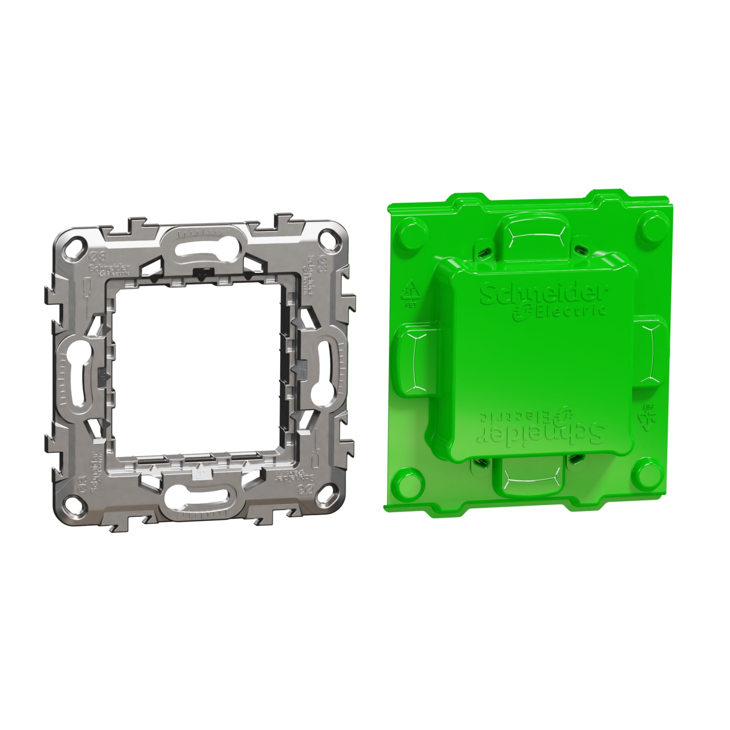 Unica - support de fixation 2 modules avec protection de chantier - zamac