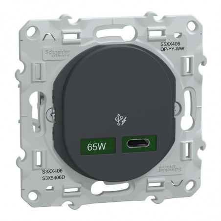 Ovalis - chargeur usb-c 65w - forte puissance pour charge app. Mobiles - anth