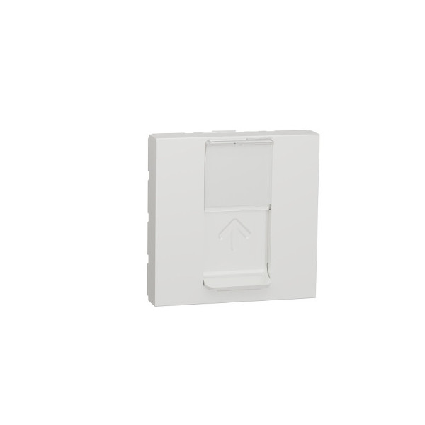 Prise rj45 simple - cat 6a blindé stp ftp - 2 mod - blanc - méca seul