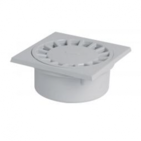 Siphon de cour sc089g pvc gris clair - 20x20 cm - ø mâle 80 mm ø femelle 90 mm
