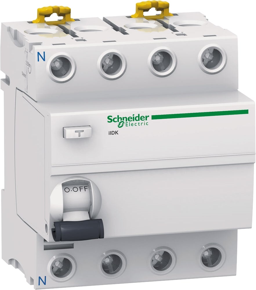 SCHNEIDER ELECTRIC Acti9 iidk, interrupteur diff&eacute;rentiel avec 4 p&ocirc;les, 25 amp&egrave;res, 30 milliamp&egrave;res type ac