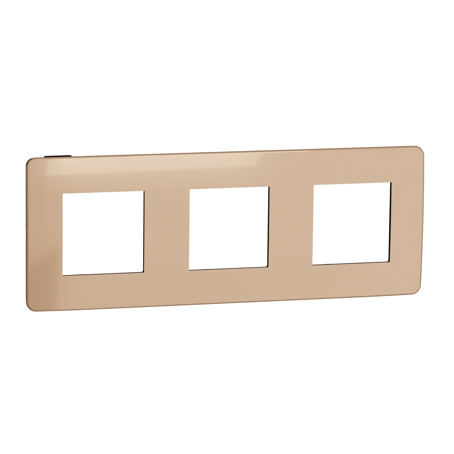 Unica studio métal - plaque de finition - cuivre liseré anthracite - 3 postes