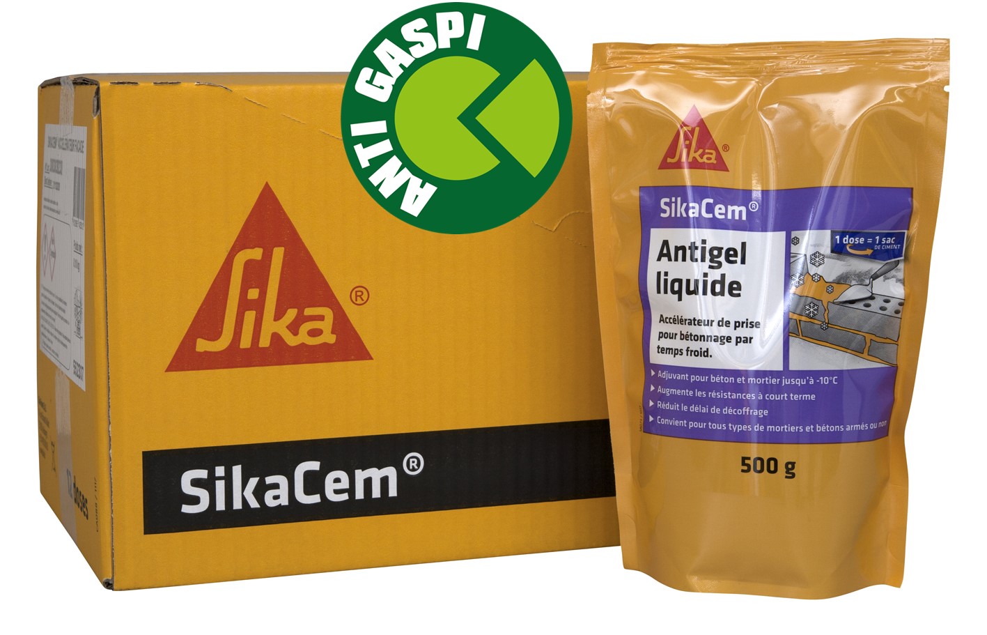 Sikacem® antigel liquide lot de 12 saches de 500 ml accélérateur de durcissement pour béton et morti