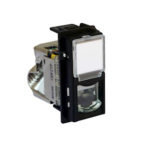 Prise rj45 blindée cat.6A stp living now 1 module - noir