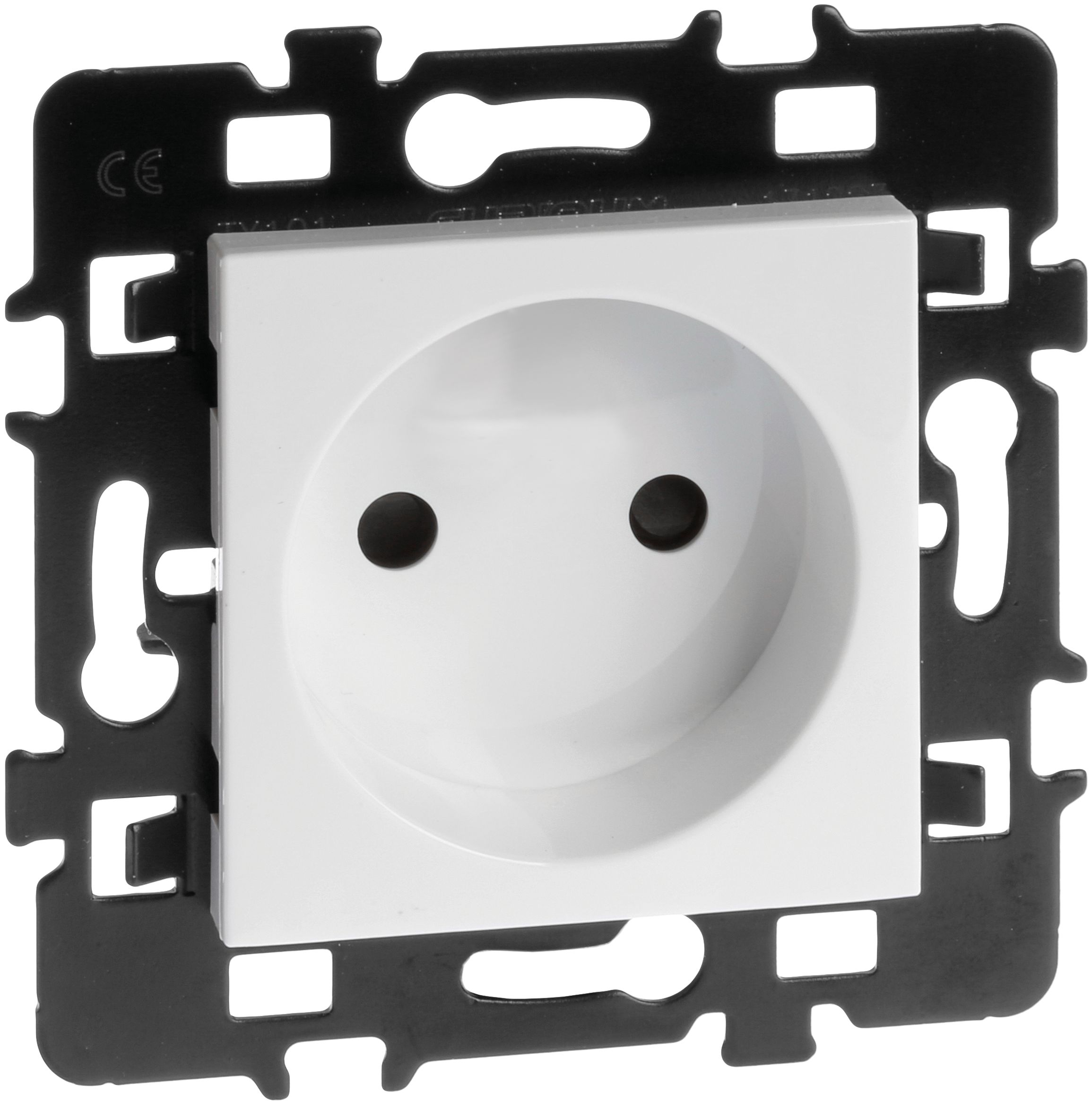 Prise de courant 2p sans terre 16a blanc esprit eurohm