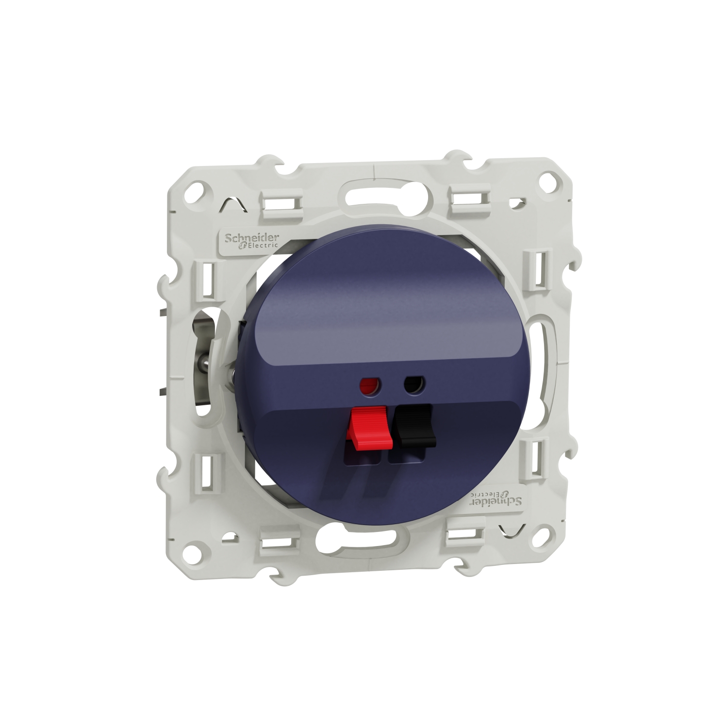 Odace - prise haut parleur 1 sortie en coloris cobalt