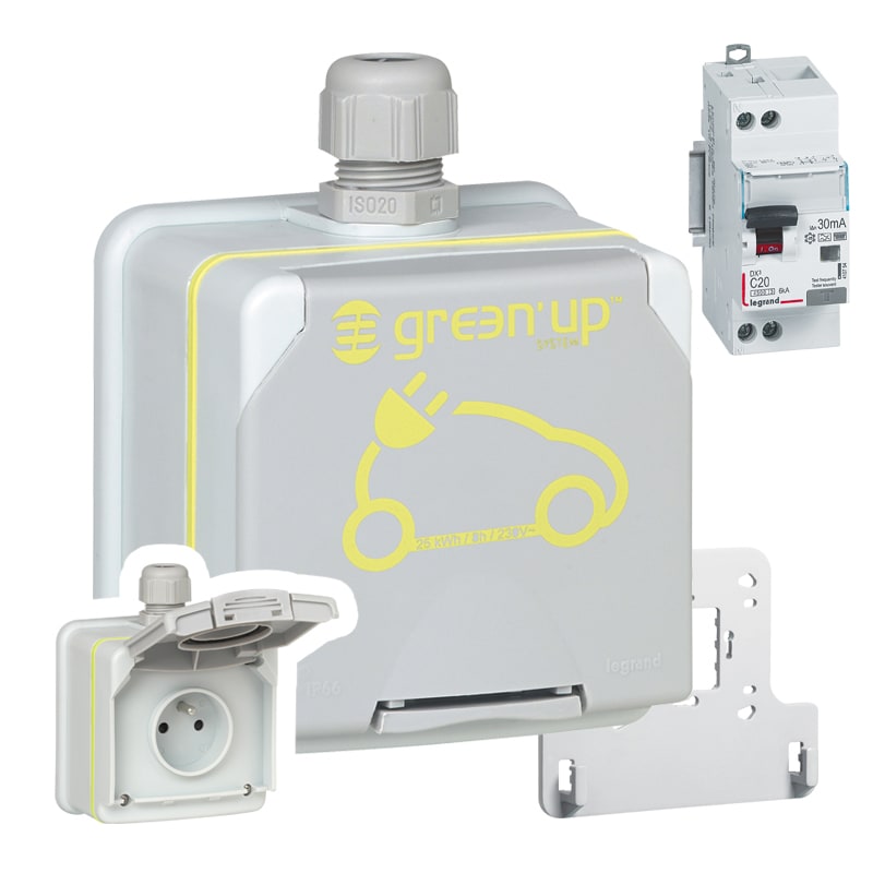 Pret-a-poser green'up access prise pour vehicule electrique + patere + disj diff