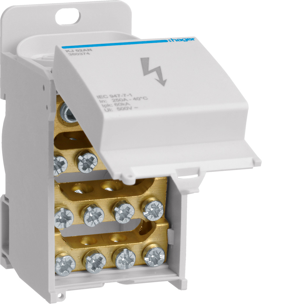 Bloc de répartition 250a avec couvercle - kj02an