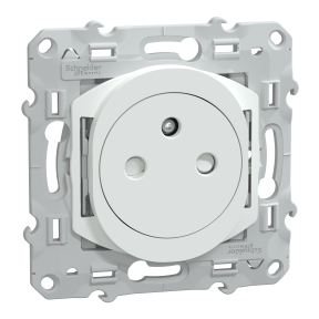 Ovalis - prise de courant 2p+t 16a affleurante - bornes automatiques - blanc