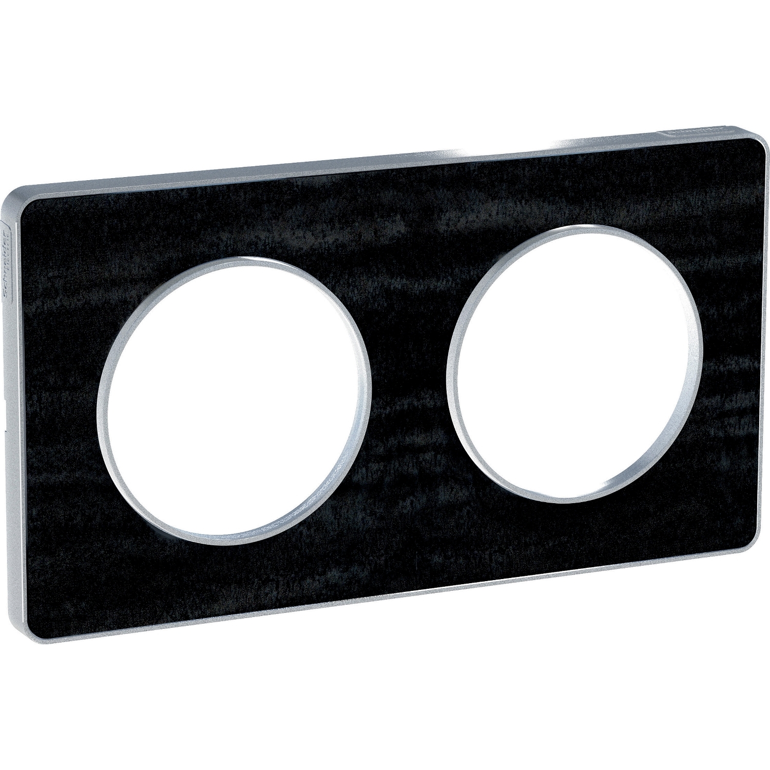 Odace - touch - plaque - chêne astrakan noir - 2 postes horizontal 71mm 2 postes vertical 71mm - h 8